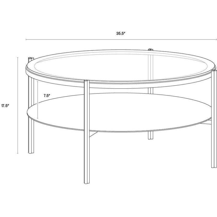 Terry 35.5 X 17.5 inch Gunmetal / Black Coffee Table