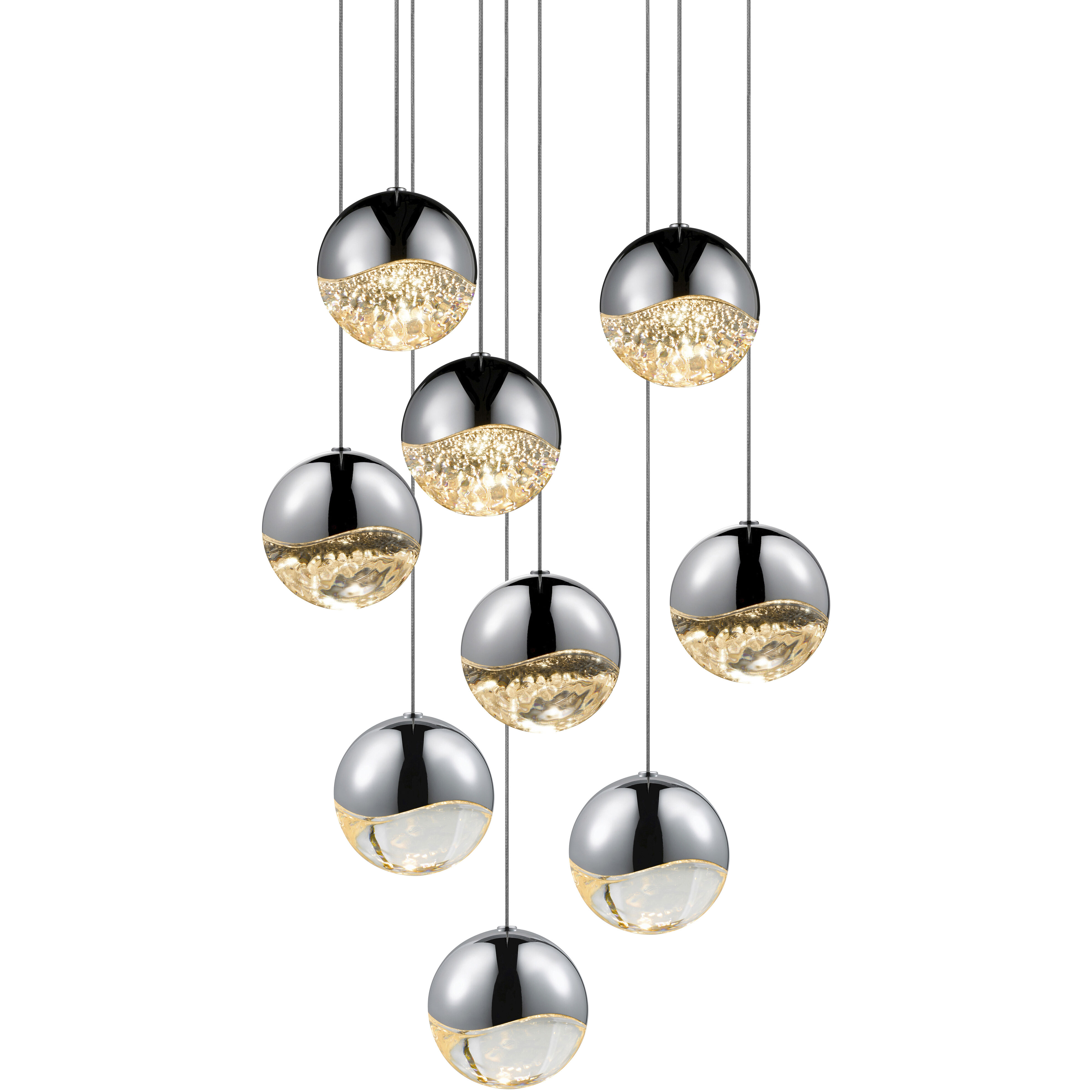 Grapes LED 13.75 inch Polished Chrome Cluster Pendant Ceiling Light in Large