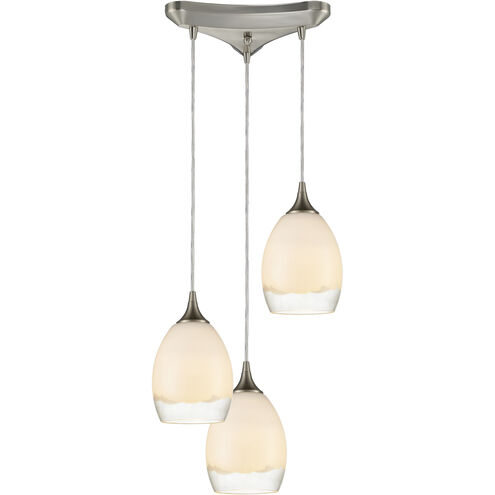 Cirrus 3 Light 12 inch Satin Nickel Multi Pendant Ceiling Light, Configurable