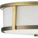 Gilliam 2 Light 12.62 inch Vintage Brass Flushmount Ceiling Light