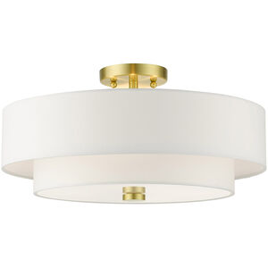 Meridian 4 Light 18 inch Satin Brass Semi Flush Ceiling Light 