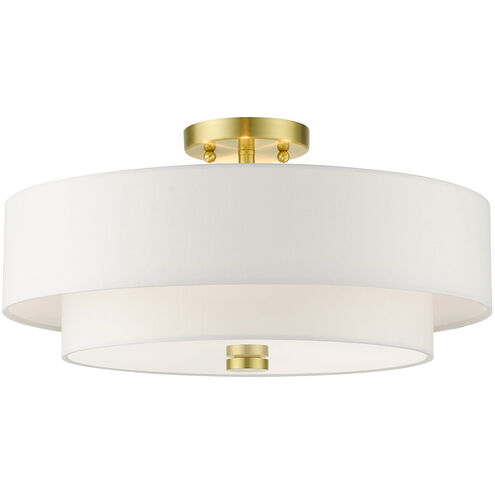 Meridian 4 Light 18 inch Satin Brass Semi Flush Ceiling Light