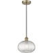 Edison Ithaca 1 Light 10 inch Antique Brass Cord Hung Mini Pendant Ceiling Light
