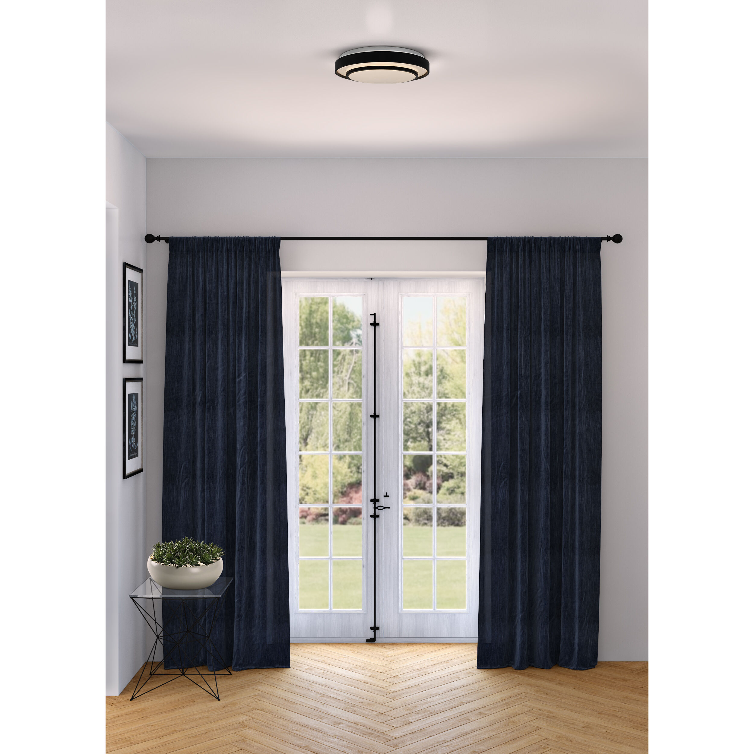 Aziza LED 15 inch Black Flush Mount Ceiling Light