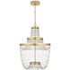 Mademoiselle LED 22 inch Contemporary Gold Leaf and Contemporary Gold Chandelier Ceiling Light, Medium