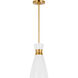 ED Ellen DeGeneres Heath 1 Light 8.13 inch Matte White and Burnished Brass Pendant Ceiling Light in Burnished Brass / Matte White