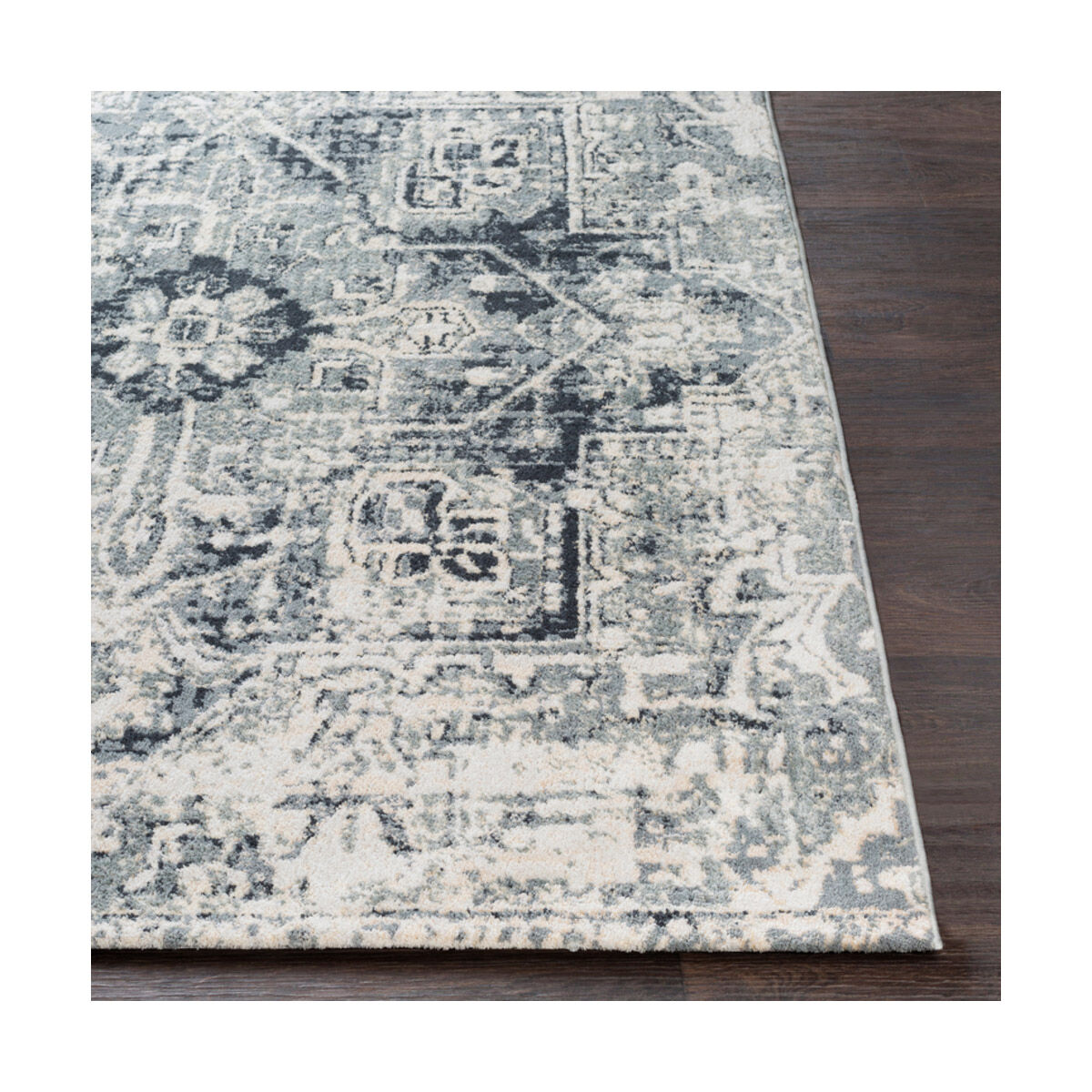 Apricity 90 X 63 inch Light Gray/Medium Gray/White/Cream Rugs, Rectangle