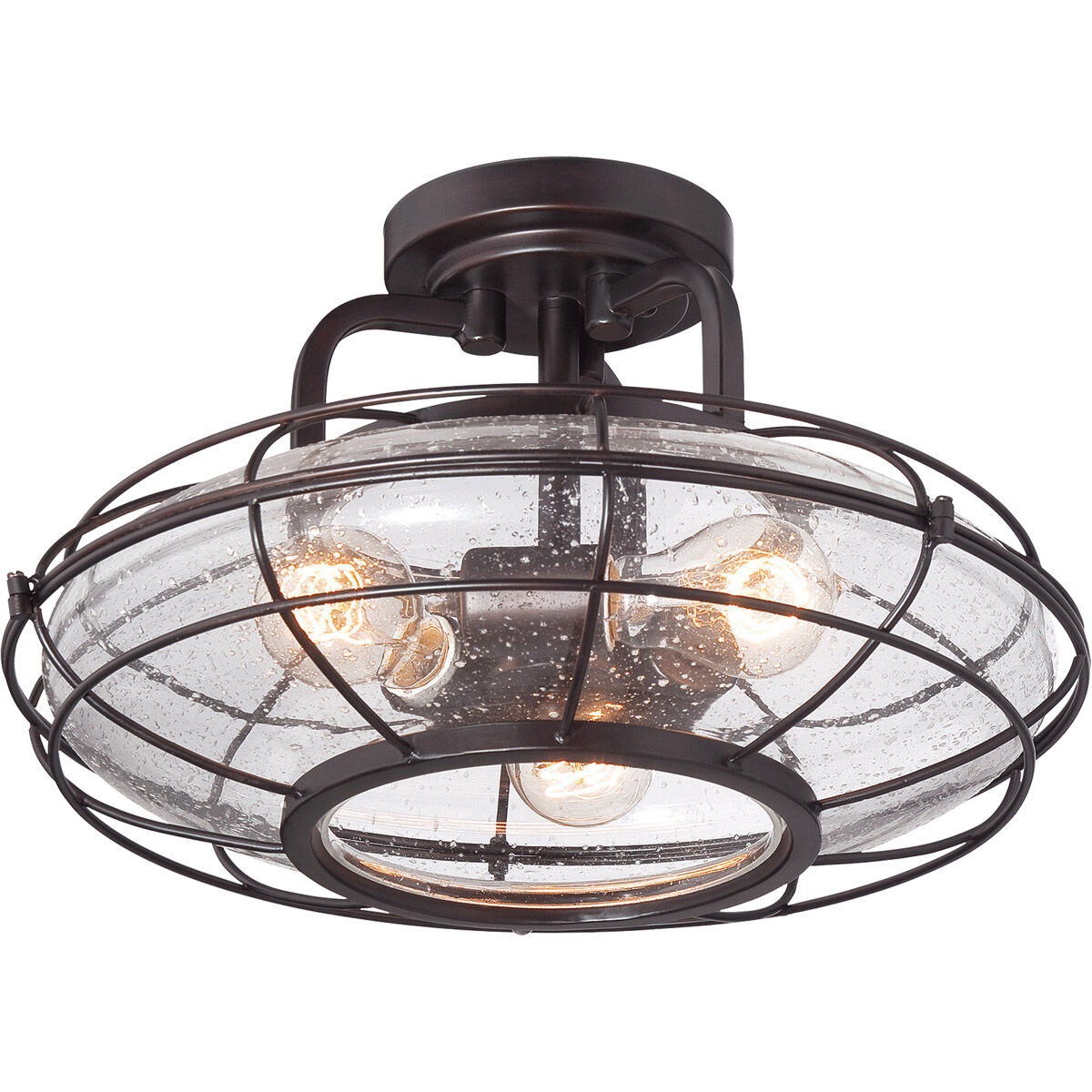 Connell 3 Light 16 inch English Bronze Semi-Flush Ceiling Light