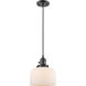 Franklin Restoration Bell LED 8 inch Oil Rubbed Bronze Mini Pendant Ceiling Light in Matte White