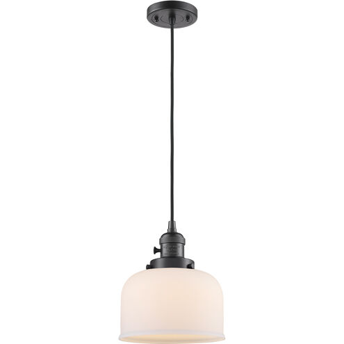 Franklin Restoration Bell LED 8 inch Oil Rubbed Bronze Mini Pendant Ceiling Light in Matte White