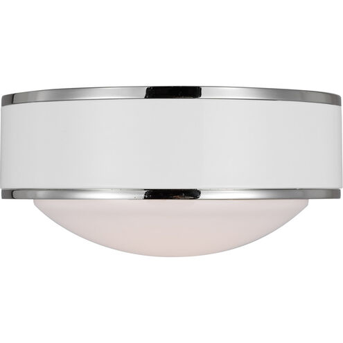 kate spade new york Monroe LED 5 inch Polished Nickel Flush Mount Ceiling Light in Polished Nickel / Gloss White