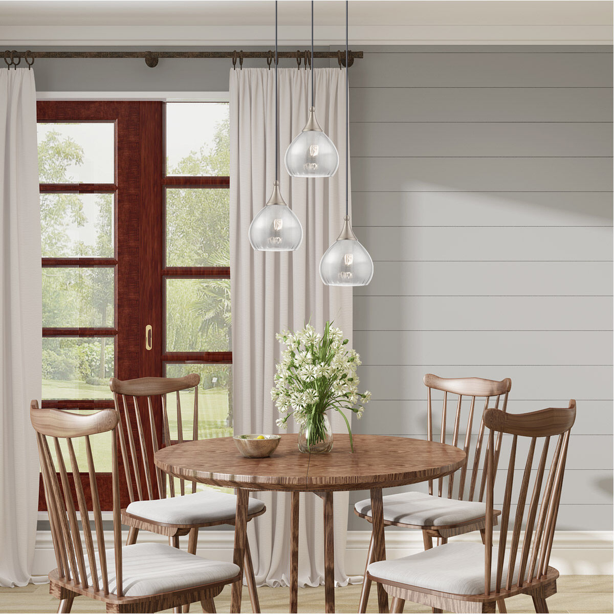 Art Glass 1 Light 7 inch Brushed Nickel Mini Pendant Ceiling Light