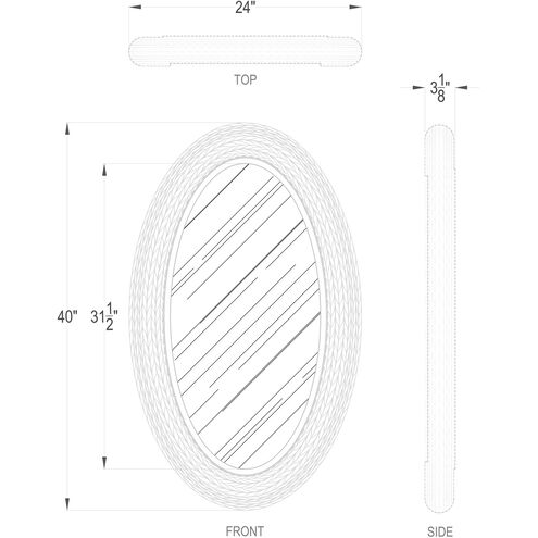 Athena 40.25 X 24.25 inch Matte Black with Black Seagrass Wall Mirror