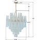 Ollie 21 Light 33.25 inch Aged Brass Chandelier Ceiling Light in Sand Glass Blue