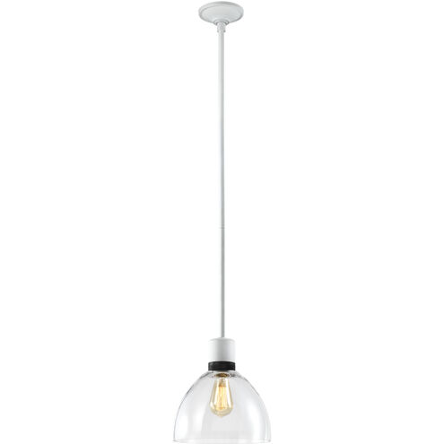 Zigrina 1 Light 10.25 inch Matte White with Satin Brushed Black Pendant Ceiling Light