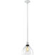 Zigrina 1 Light 10.25 inch Matte White with Satin Brushed Black Pendant Ceiling Light