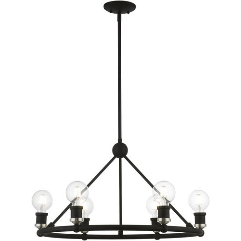 Lansdale 6 Light 25 inch Black with Brushed Nickel Accents Chandelier Ceiling Light