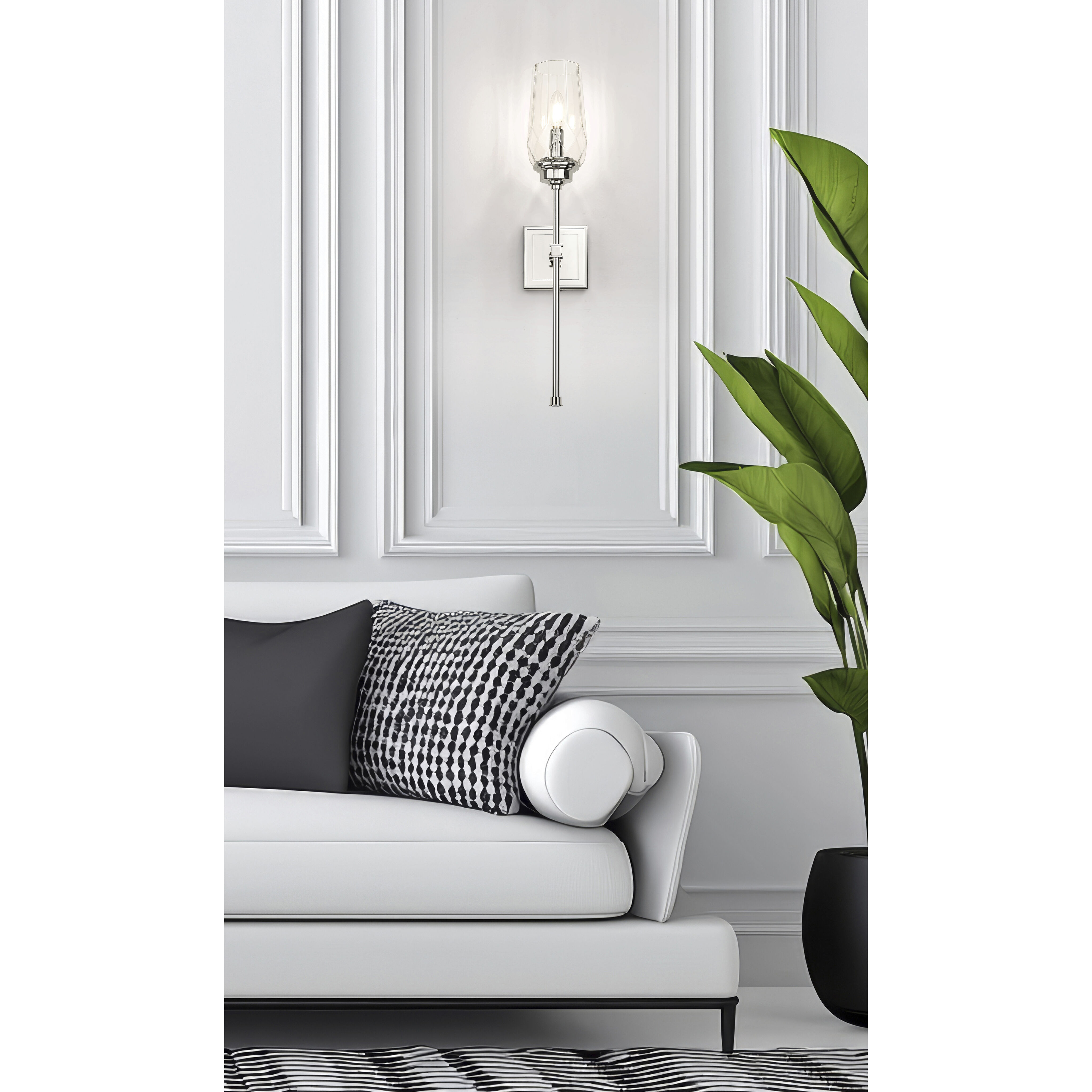 Cosmo 1 Light 5 inch Polished Nickel Wall Sconce Wall Light