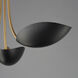 Maris 3 Light 22 inch Black and Natural Aged Brass Multi-Light Pendant Ceiling Light