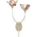 Catrice 2 Light 16 inch Silver Leaf/Natural Wall Sconce Wall Light, Left