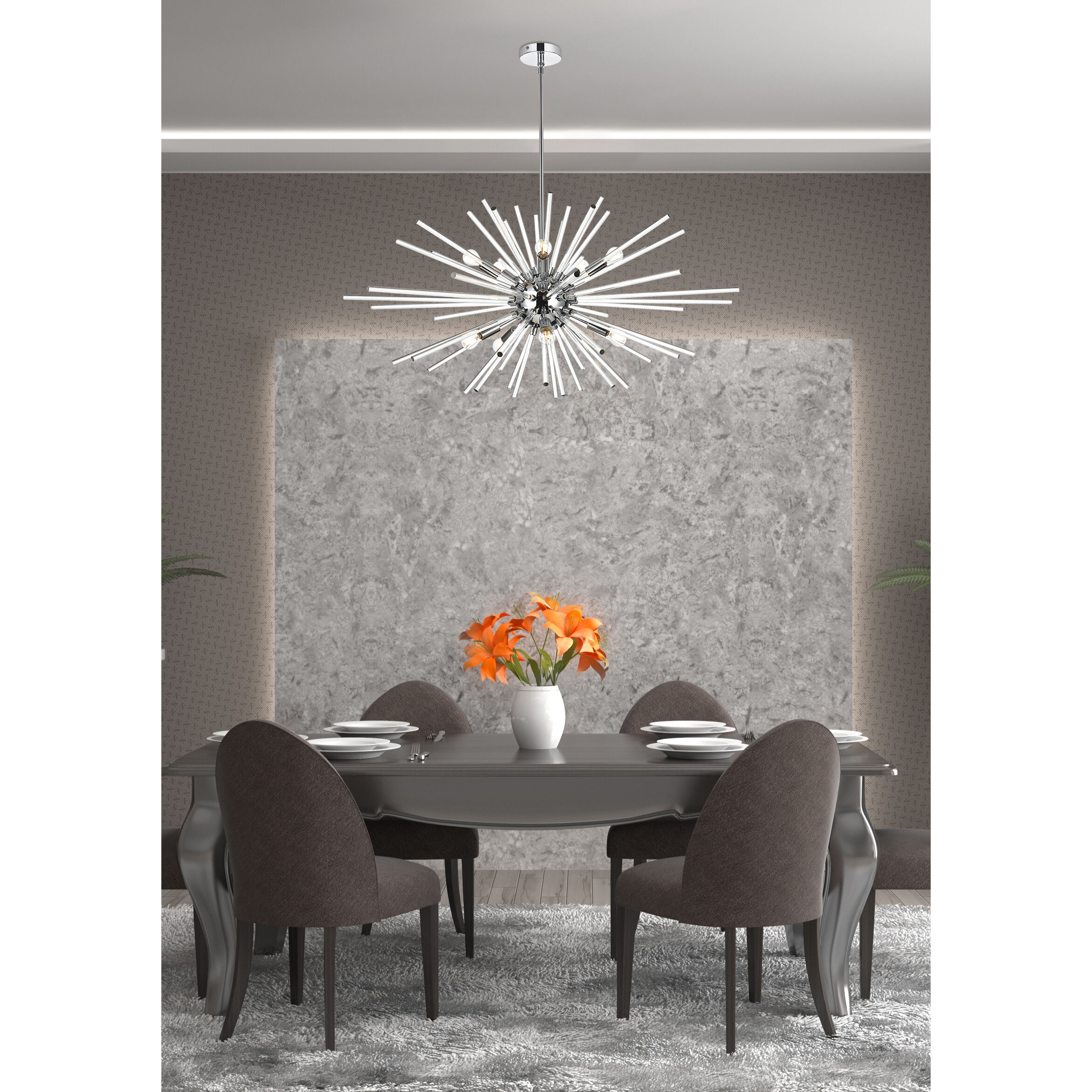 Sienna 10 Light 42 inch Chrome Pendant Ceiling Light