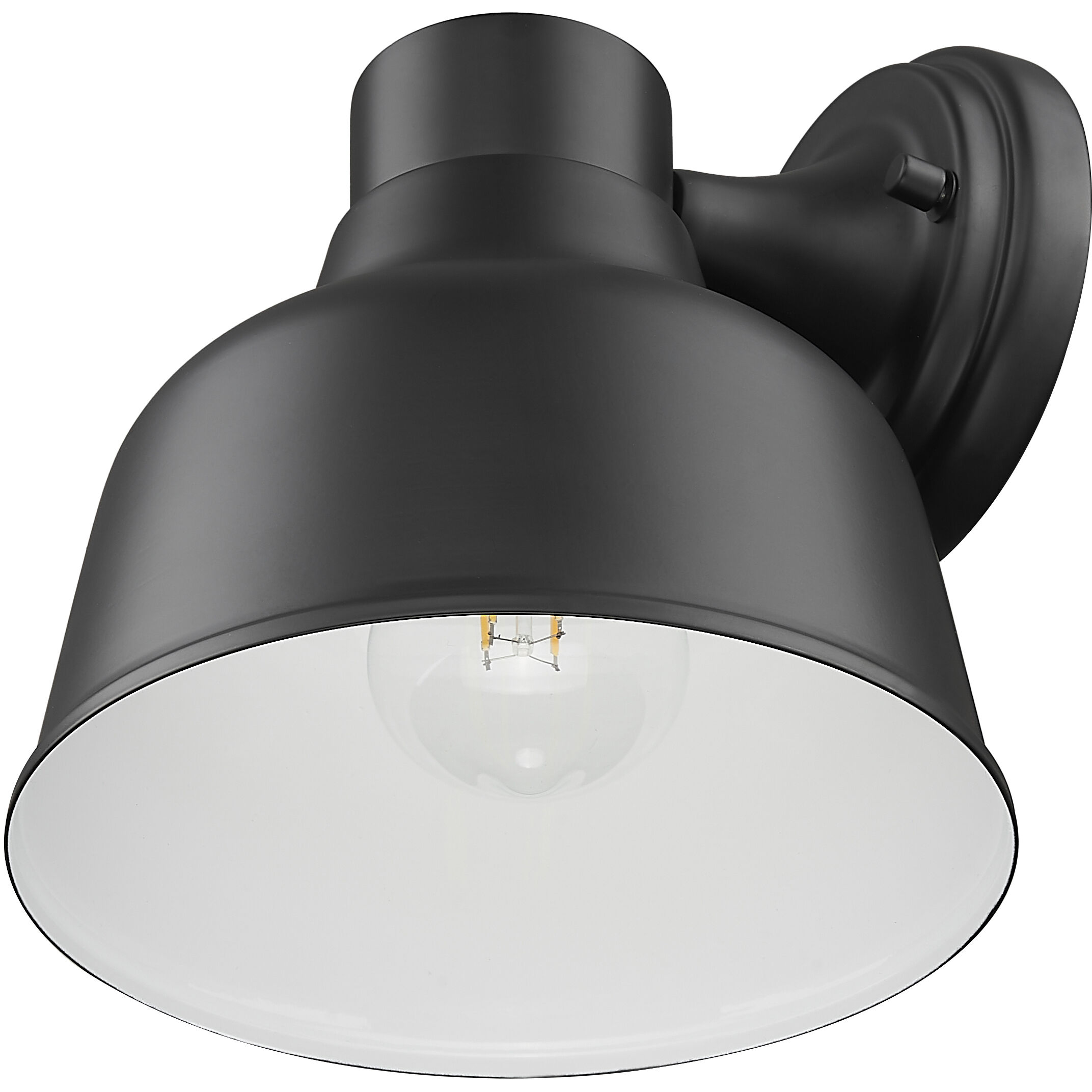 Selden 1 Light 9 inch Matte Black with White Gloss Interior Exterior Wall Mount