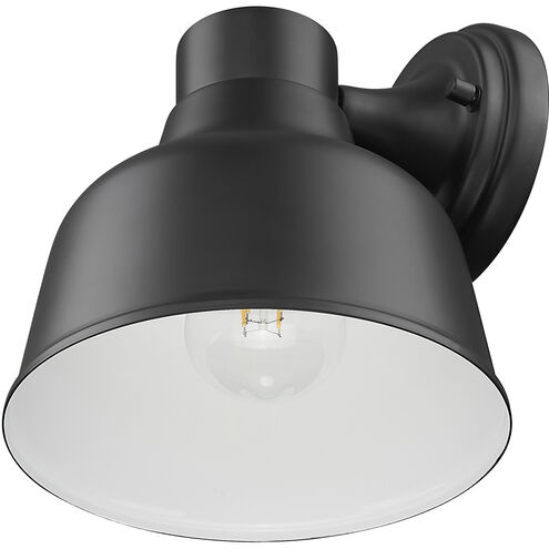 Selden 1 Light 9 inch Matte Black with White Gloss Interior Exterior Wall Mount