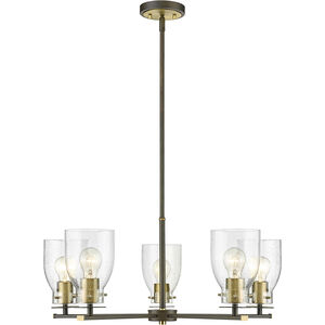 Shelby 5 Light 28 inch Oil Rubbed Bronze and Antique Brass Chandelier Ceiling Light