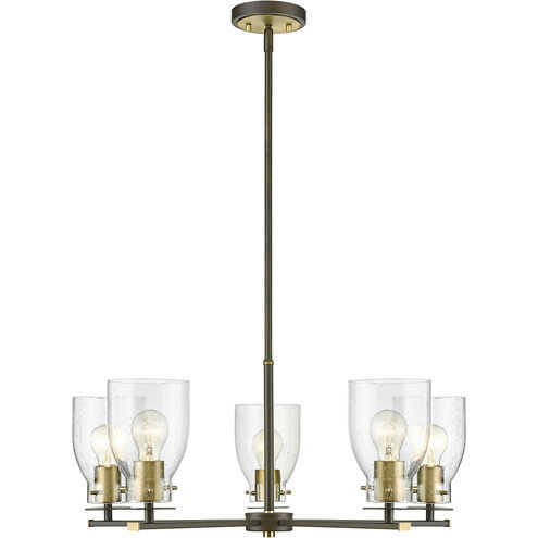 Shelby 5 Light 28 inch Oil Rubbed Bronze and Antique Brass Chandelier Ceiling Light