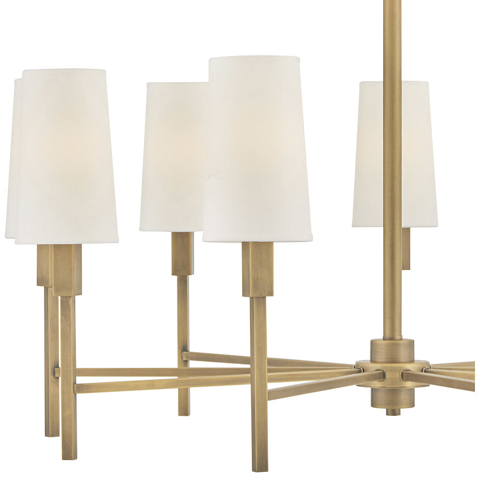 Fenwick 9 Light 42 inch Heritage Brass Chandelier Ceiling Light