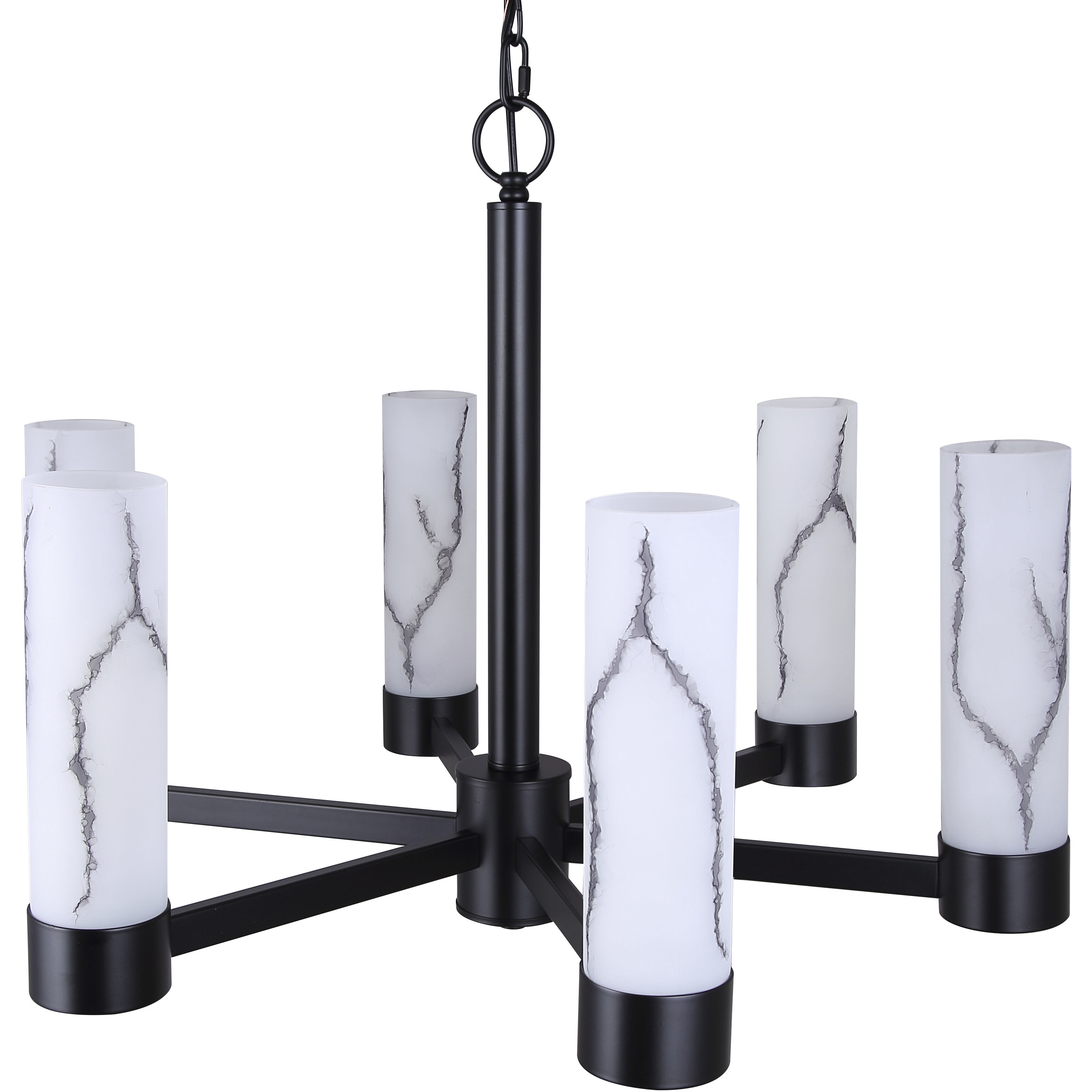 Kristella 6 Light 26 inch Matte Black Chandelier Ceiling Light