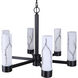 Kristella 6 Light 26 inch Matte Black Chandelier Ceiling Light