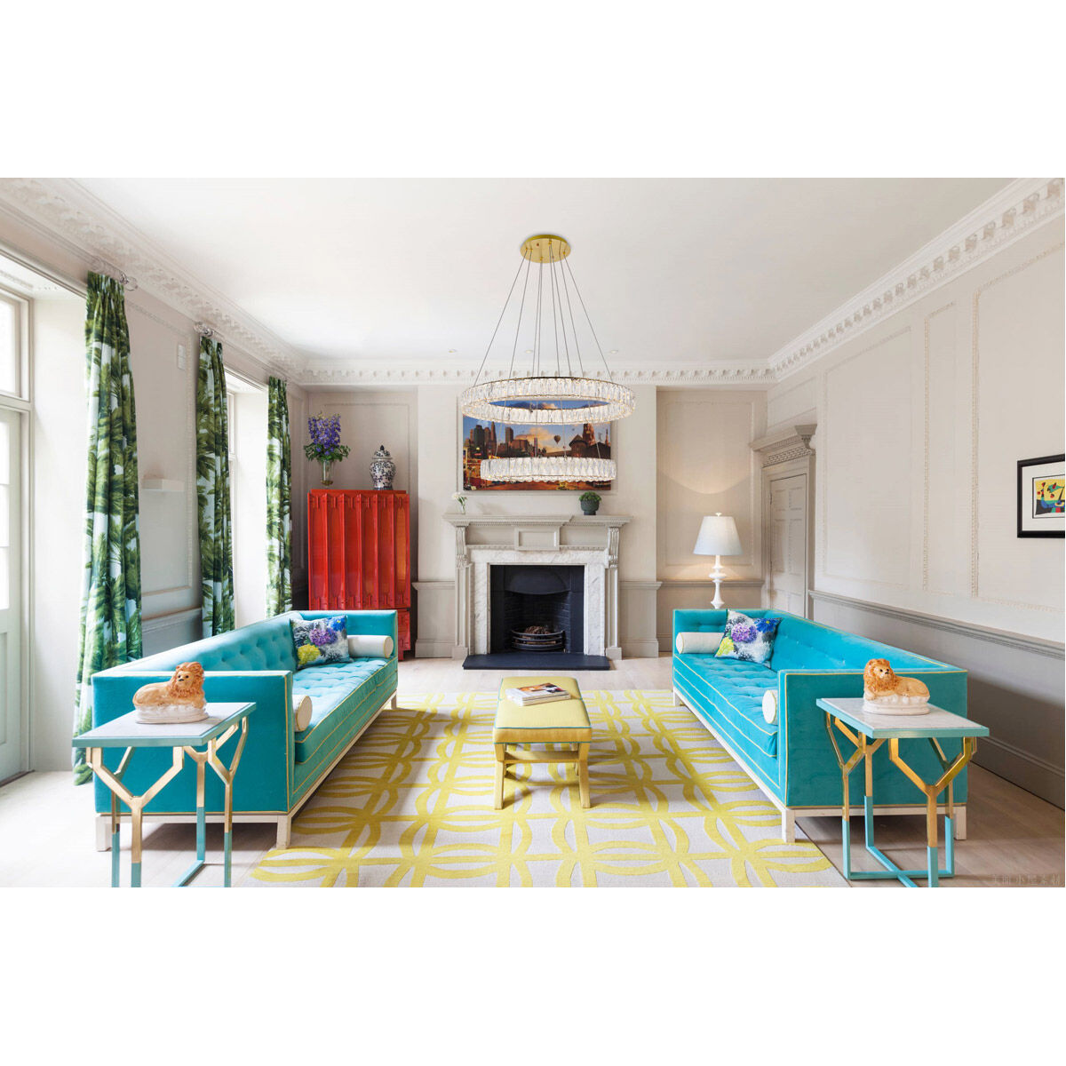 Monroe LED 32 inch Gold Pendant Ceiling Light