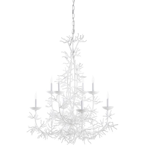 Waterfront 8 Light 33 inch White Chandelier Ceiling Light