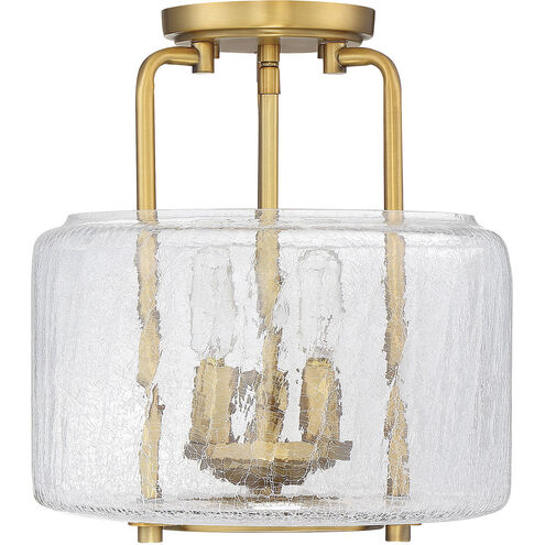 Avalon 3 Light 11.38 inch Warm Brass Semi-Flush Ceiling Light, Essentials
