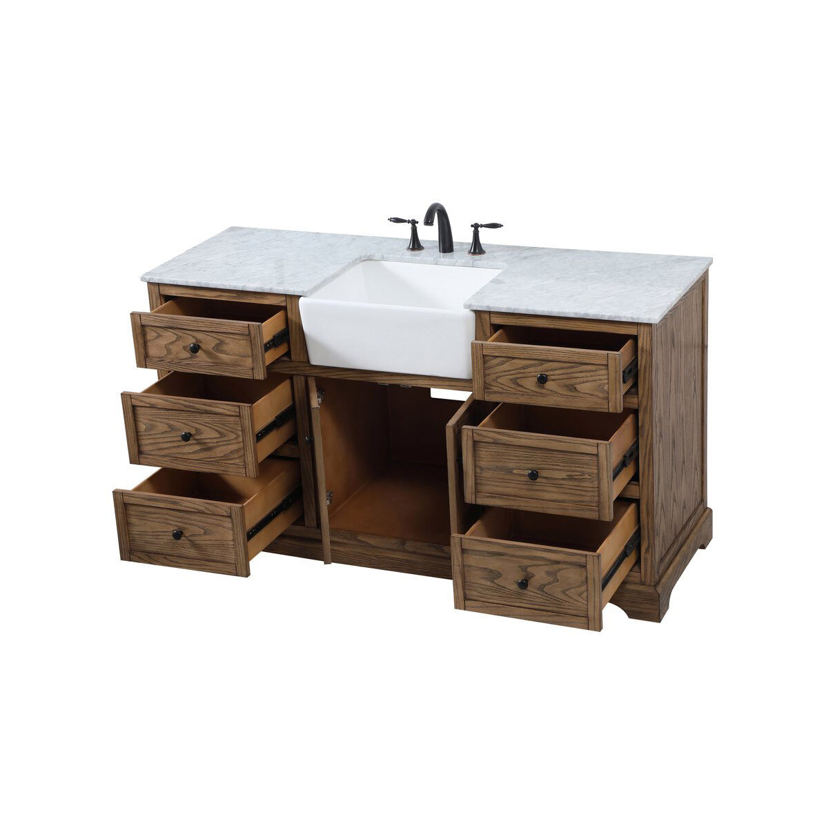 Franklin 60 X 22 X 35 inch Driftwood Bathroom Vanity Cabinet