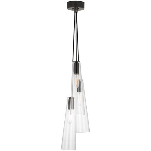 Ray Booth Osvaldo LED 9 inch Bronze Triple Pendant Ceiling Light