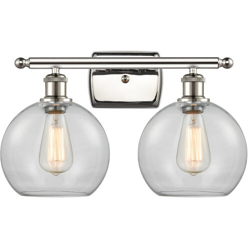 Ballston Athens LED 16 inch Polished Nickel Bath Vanity Light Wall Light in Clear Glass, Ballston