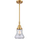 Franklin Restoration Bellmont 1 Light 7 inch Satin Gold Mini Pendant Ceiling Light in Clear Glass