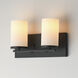 Lateral 2 Light 12 inch Black Bath Vanity Wall Light in Satin White