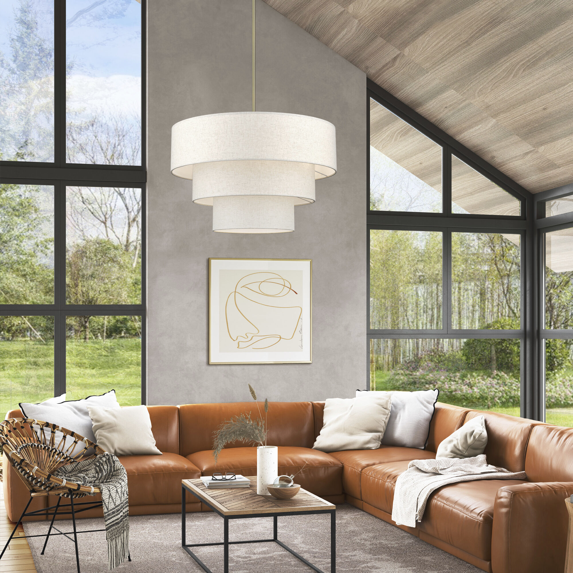 Manorwood 8 Light 32 inch Antique Brass Pendant Chandelier Ceiling Light, Large