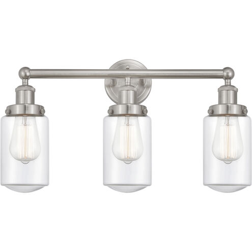 Dover 3 Light 24.5 inch Brushed Satin Nickel Bath Vanity Light Wall Light