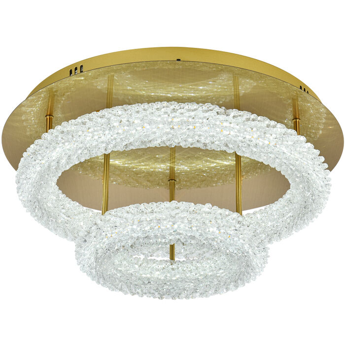 Bowen 2 Light 22 inch Satin Gold Flush Mount Ceiling Light