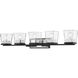 Bleeker Street 5 Light 42.5 inch Matte Black and Chrome Vanity Wall Light