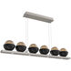 Cabochon LED 44 inch Metallic Beige Silver with Black Marble Linear Chandelier Ceiling Light in 3000K LED, Bronze