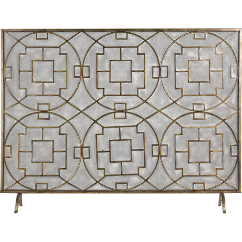 Geometric 46 inch Antique Bronze Firescreen