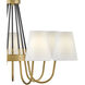 Aston LED 33 inch Heritage Brass with Black Indoor Chandelier Ceiling Light