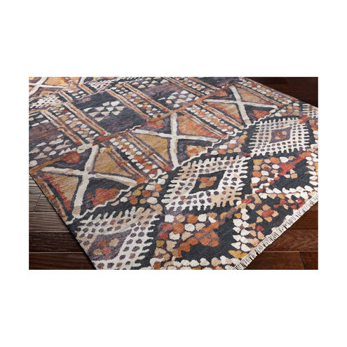 Zambia 120 X 96 inch Khaki/Camel/Saffron/Burnt Orange/Tan/Black Rugs, Bamboo Silk and Wool