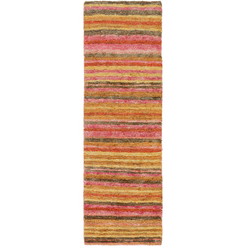 Trinidad 36 X 24 inch Bright Pink, Saffron, Burnt Orange Rug