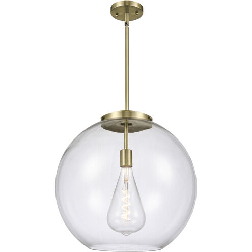 Ballston Athens LED 17.75 inch Antique Brass Pendant Ceiling Light in Clear
